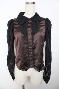 axes femme kawaii / ベスト風ブラウス M 黒 Y-25-11-30-058-AX-BL-SZ-ZY