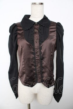 画像1: axes femme kawaii / ベスト風ブラウス M 黒 Y-25-11-30-058-AX-BL-SZ-ZY