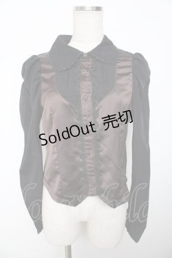 画像1: axes femme Kawaii / ベスト風ブラウス M 黒 Y-25-11-30-058-AX-BL-SZ-ZS