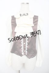 axes femme kawaii / ベスト風ブラウス M 茶 Y-25-11-30-059-AX-BL-SZ-ZY