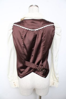 画像2: axes femme kawaii / ベスト風ブラウス M 茶 Y-25-11-30-059-AX-BL-SZ-ZY