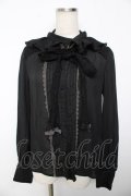 axes femme kawaii / レースボータイフリルブラウス M 黒 Y-25-11-30-060-AX-BL-SZ-ZY