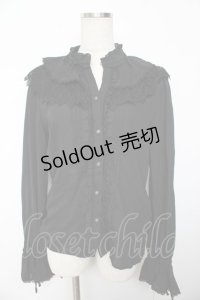 axes femme kawaii / バラレースフリブラウスル M 黒 Y-25-11-30-061-AX-BL-SZ-ZY