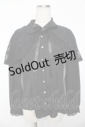 axes femme kawaii / レースケープブラウス M 黒 Y-25-11-30-062-AX-BL-SZ-ZY