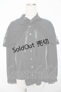 axes femme kawaii / レースケープブラウス M 黒 Y-25-11-30-062-AX-BL-SZ-ZY