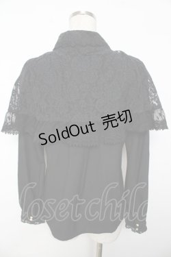 画像2: axes femme kawaii / レースケープブラウス M 黒 Y-25-11-30-062-AX-BL-SZ-ZY