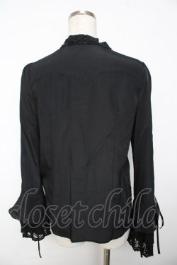 画像2: axes femme kawaii / リボンブローチ付姫袖ブラウス M 黒 Y-25-11-30-063-AX-BL-SZ-ZY