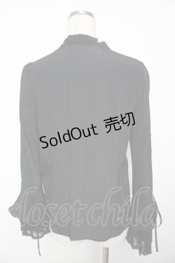 画像2: axes femme Kawaii / リボンブローチ付姫袖ブラウス M 黒 Y-25-11-30-063-AX-BL-SZ-ZY