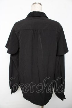 画像2: axes femme / メロディ刺繍ケープ袖ブラウス L 黒 Y-25-11-30-065-AX-BL-SZ-ZY