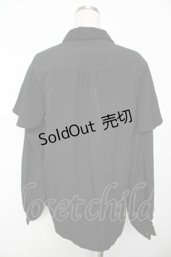 画像2: axes femme / メロディ刺繍ケープ袖ブラウス L 黒 Y-25-11-30-065-AX-BL-SZ-ZY