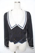 axes femme kawaii / ストライプダブルボタンジャケット M 黒 Y-25-11-30-078-AX-JA-SZ-ZY
