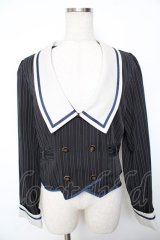 axes femme kawaii / ストライプダブルボタンジャケット M 黒 Y-25-11-30-078-AX-JA-SZ-ZY