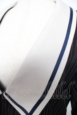 画像3: axes femme kawaii / ストライプダブルボタンジャケット M 黒 Y-25-11-30-078-AX-JA-SZ-ZY