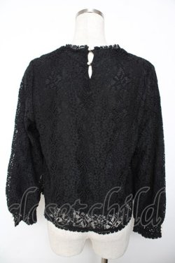 画像2: an another angelus / パール釦使い総レースブラウス  黒 Y-25-11-30-079-CA-BL-SZ-ZY