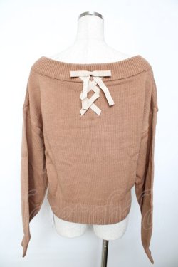 画像2: F&A / バックレースアップVネックニットプルオーバー  ブラウン Y-25-11-30-081-LO-TO-SZ-ZY