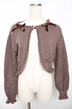 画像1: m petit by misako / AM*リボンニットボレロ M 中茶 Y-25-11-30-082-LO-TO-SZ-ZY