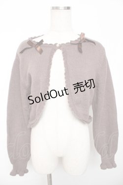画像1: m petit by misako / AM*リボンニットボレロ M 中茶 Y-25-11-30-082-LO-TO-SZ-ZY