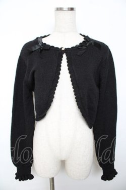 画像1: m petit by misako / AM*リボンニットボレロ M 中黒 Y-25-11-30-083-LO-TO-SZ-ZY