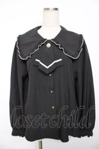 majoretty / タイ付きブラウス  黒 Y-25-11-30-084-LO-BL-SZ-ZY