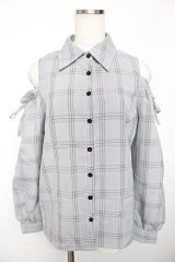 MA*RS / チェック肩あきブラウス  グレー Y-25-11-30-085-EL-BL-SZ-ZY