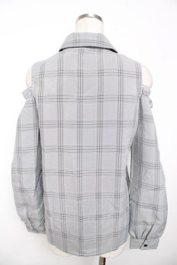 画像2: MA*RS / チェック肩あきブラウス  グレー Y-25-11-30-085-EL-BL-SZ-ZY