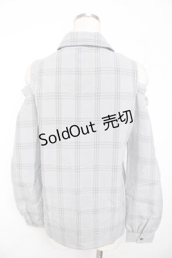 画像2: MA*RS / チェック肩あきブラウス  グレー Y-25-11-30-085-EL-BL-SZ-ZY