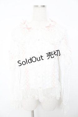 画像1: Aurora＆Ariel / フラワーレースブラウス XL 白×ピンク Y-25-11-30-086-LO-BL-SZ-ZY