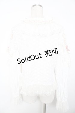 画像2: Aurora＆Ariel / フラワーレースブラウス XL 白×ピンク Y-25-11-30-086-LO-BL-SZ-ZY