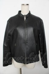 powder / ベルトデザインレザージャケット F 黒 Y-25-11-30-089-LO-JA-SZ-ZY