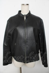 powder / ベルトデザインレザージャケット F 黒 Y-25-11-30-089-LO-JA-SZ-ZY