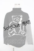 powder / テディハイネックニット F 黒×グレー Y-25-11-30-091-LO-TO-SZ-ZY