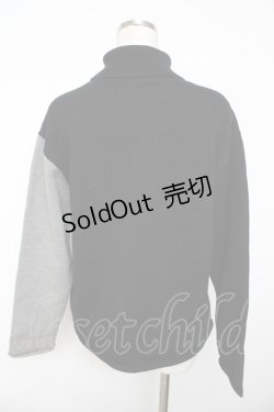 画像2: powder / テディハイネックニット F 黒×グレー Y-25-11-30-091-LO-TO-SZ-ZY