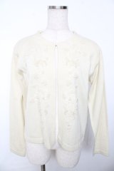 powder / バラモチーフカーディガン F アイボリー Y-25-11-30-094-LO-TO-SZ-ZY
