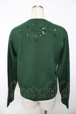 画像2: powder / バラモチーフカーディガン F グリーン Y-25-11-30-095-LO-TO-SZ-ZY