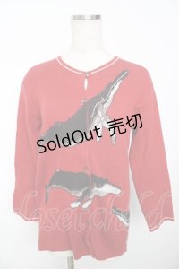 powder / クジラカーディガン F 赤 Y-25-11-30-097-LO-TO-SZ-ZY