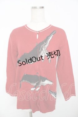 画像1: powder / クジラカーディガン F 赤 Y-25-11-30-097-LO-TO-SZ-ZY