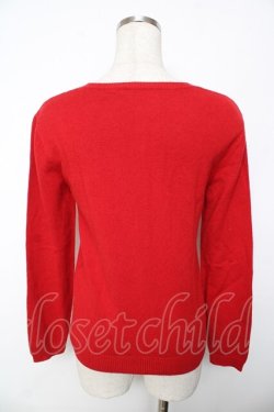 画像2: white love / ラウンドネックニットカーディガン F 赤 Y-25-11-30-099-LO-TO-SZ-ZY