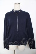 powder / スタンドカラーZIPニットパーカー F 紺 Y-25-11-30-100-LO-TO-SZ-ZY