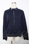画像1: powder / スタンドカラーZIPニットパーカー F 紺 Y-25-11-30-100-LO-TO-SZ-ZT616 (1)