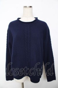 powder / ウールニット F 紺 Y-25-11-30-101-LO-TO-SZ-ZY