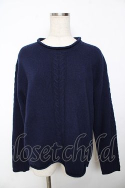 画像1: powder / ウールニット F 紺 Y-25-11-30-101-LO-TO-SZ-ZY