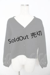 powder / テディニットカーディガン F 黒 Y-25-11-30-102-LO-TO-SZ-ZY