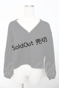 powder / テディニットカーディガン F 黒 Y-25-11-30-102-LO-TO-SZ-ZY