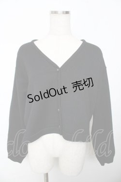 画像1: powder / テディニットカーディガン F 黒 Y-25-11-30-102-LO-TO-SZ-ZY