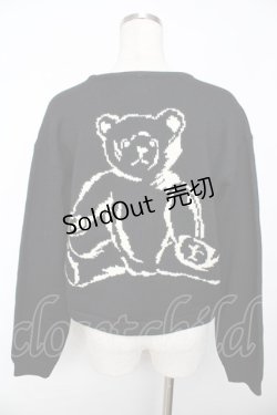 画像2: powder / テディニットカーディガン F 黒 Y-25-11-30-102-LO-TO-SZ-ZY