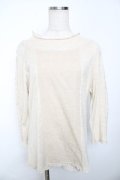 powder / 麻綿切り替えトップス F 生成り Y-25-11-30-103-LO-TO-SZ-ZY