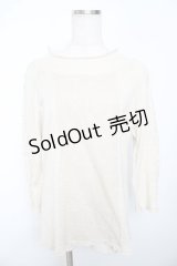 powder / 麻綿切り替えトップス F 生成り Y-25-11-30-103-LO-TO-SZ-ZY