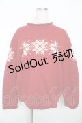 powder / 結晶セーター F 赤 Y-25-11-30-107-LO-TO-SZ-ZY