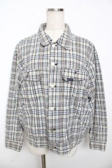 powder / チェック柄ジャケット F 黒ベース Y-25-11-30-108-LO-JA-SZ-ZY