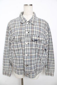 powder / チェック柄ジャケット F 黒ベース Y-25-11-30-108-LO-JA-SZ-ZY